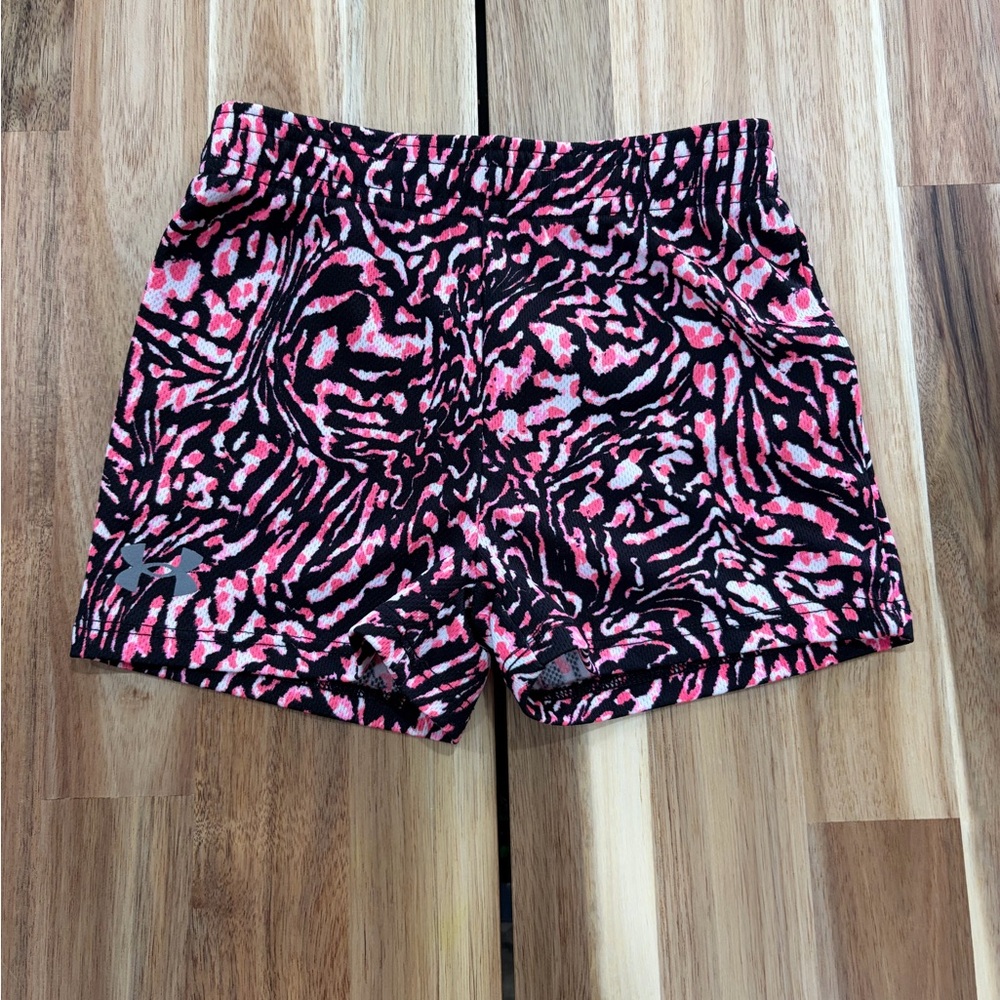 Under Armour Pink and Black Patterned Athletic Shorts Size 24 Months